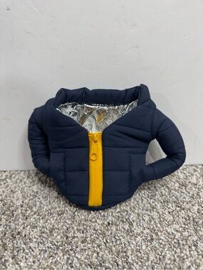 Puffin Drinkwear Navy & Yellow "The Puffer" Can Cooler